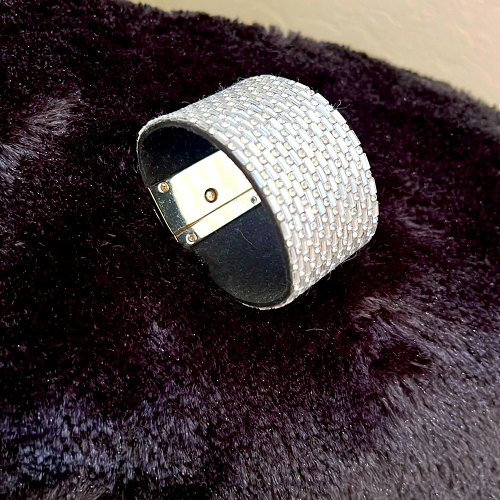Vintage Rhinestone Bling Wrist Cuff.
